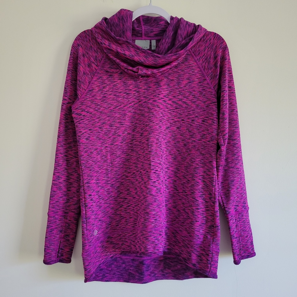 Athleta Cowl Neck High-Low Fleece Top S